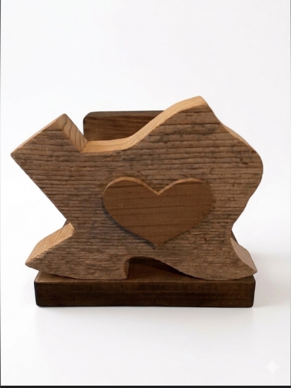 Vintage Rustic Handmade Texas Wood Napkin Holder Farmhouse Decor